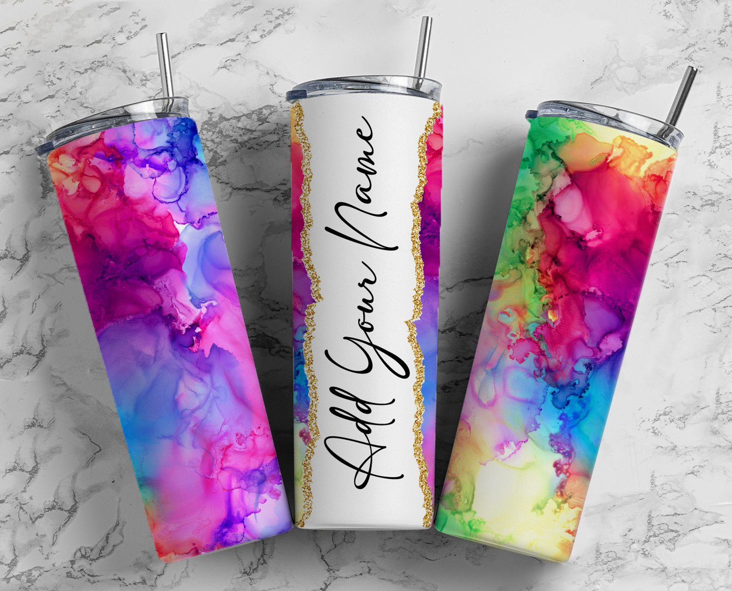 Diva’s Designs 252 Tie Dye Watercolor Add a Name Tumbler